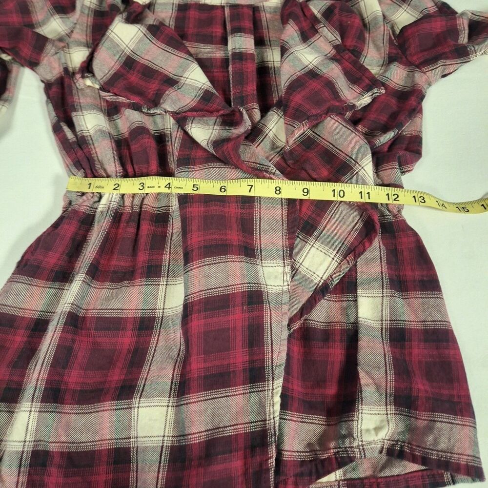 Wild Blue By Sadie Robinson Red White Plaid Cardigan Tie Front Cabincore Size S - Picture 6 of 12